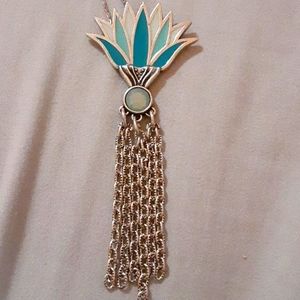 NWT Alex and Ani Large Blue Lotus Necklace